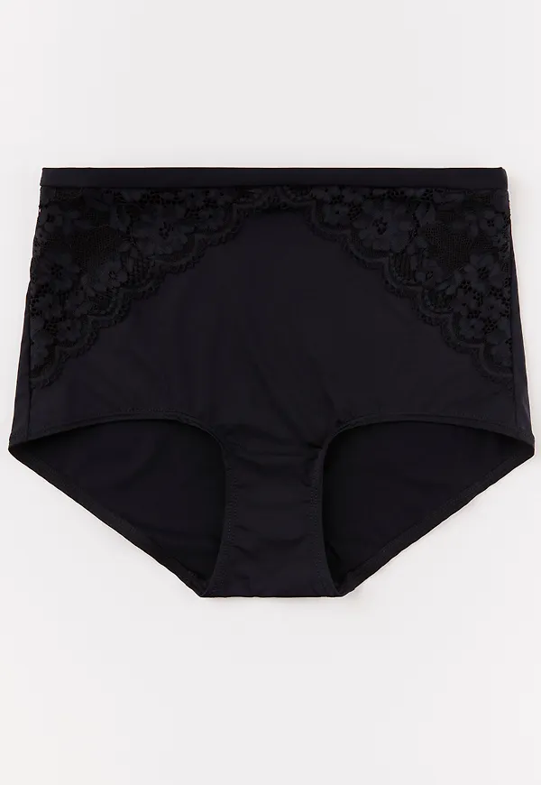 High waist trosa med spets