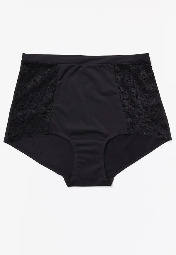High waist trosa med spets