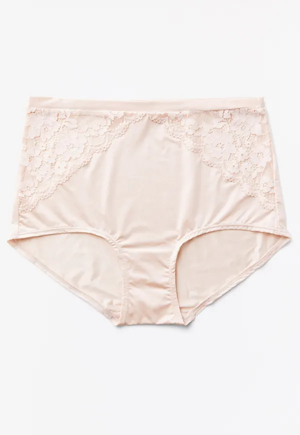 High waist trosa med spets