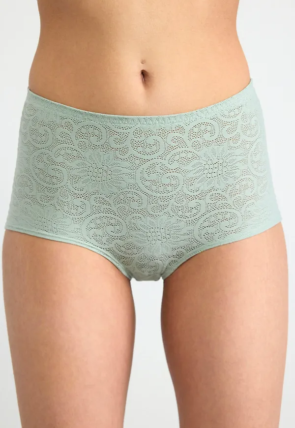 High waist trosa med spets