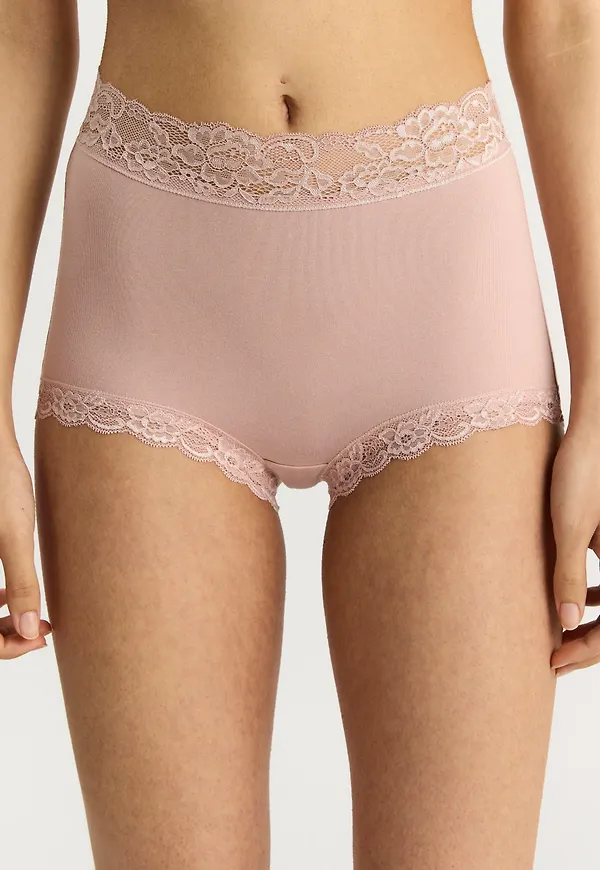 High waist trosa med spets