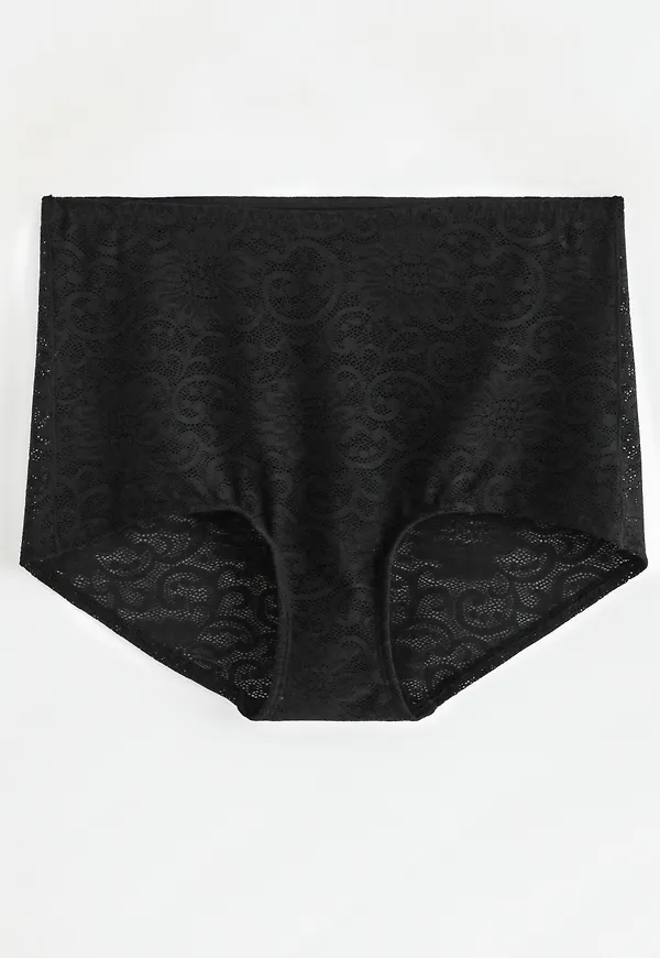 High waist trosa med spets