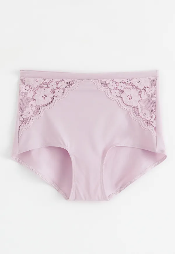High waist trosa med spets