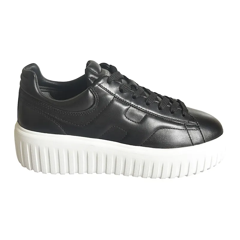 Hogan, Skor, Dam, 38 EU, Läder, Ränder Läder Sneakers Vit