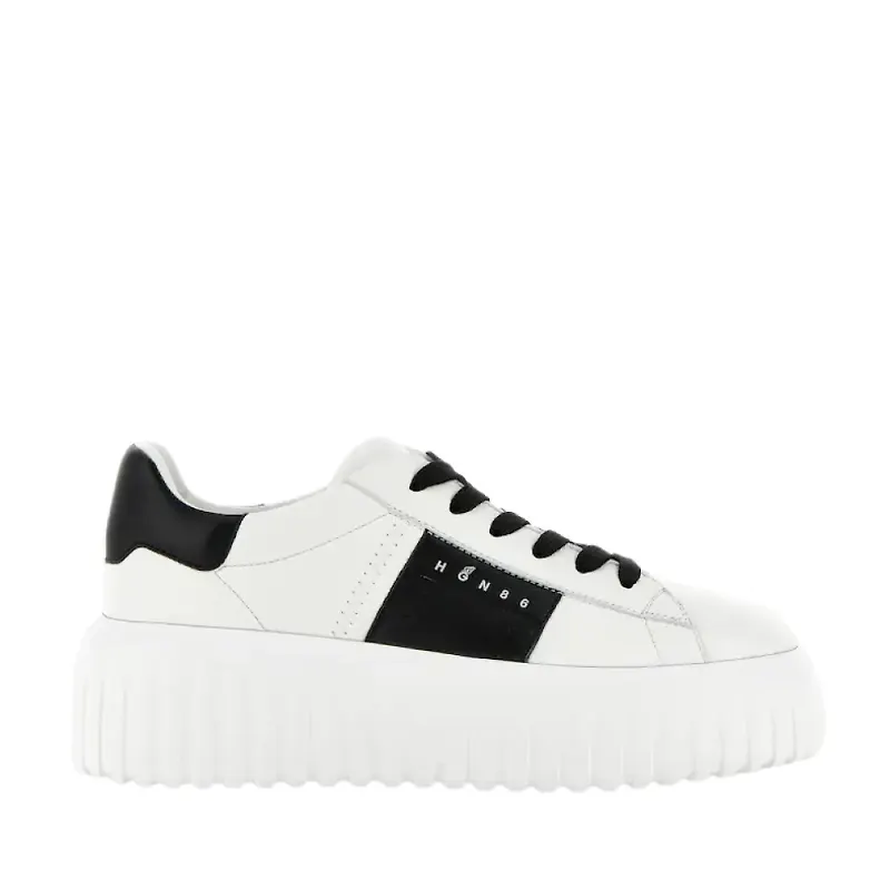 Hogan, Skor, Dam, 39 EU, Läder, Randiga vita sneakers