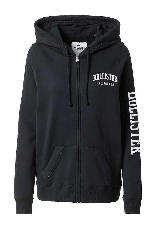 HOLLISTER Sweatjacka svart / vit
