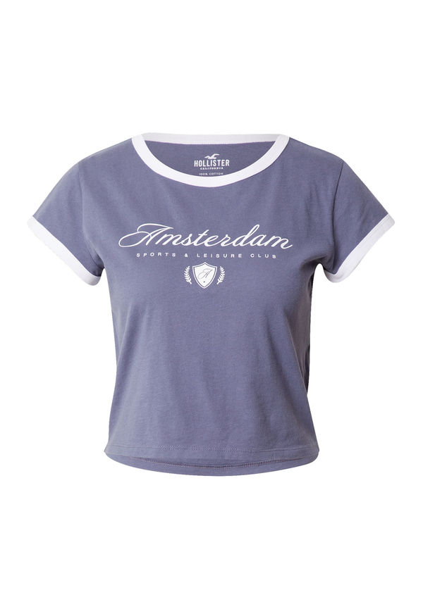 HOLLISTER T-shirt duvblå / vit