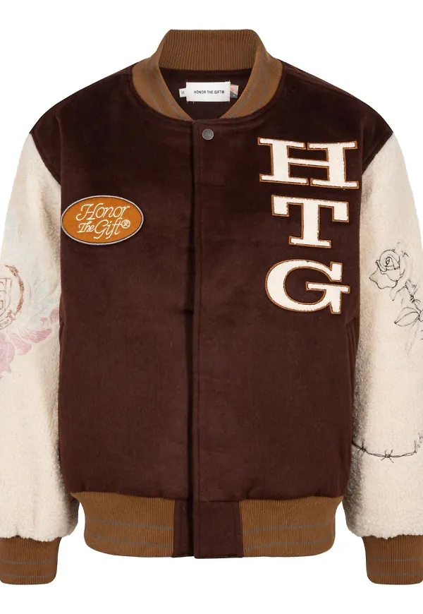 Honor The Gift Letterman collegejacka - Brun