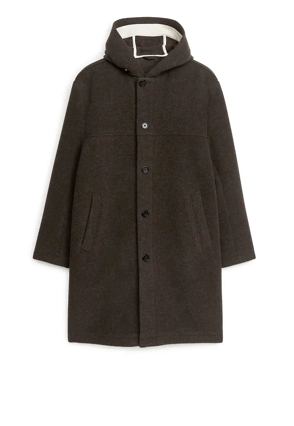 Hooded Duffle Coat - Brown