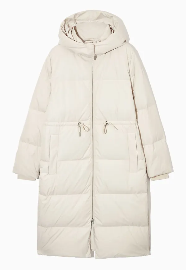 HOODED RECYCLED DOWN PUFFER COAT