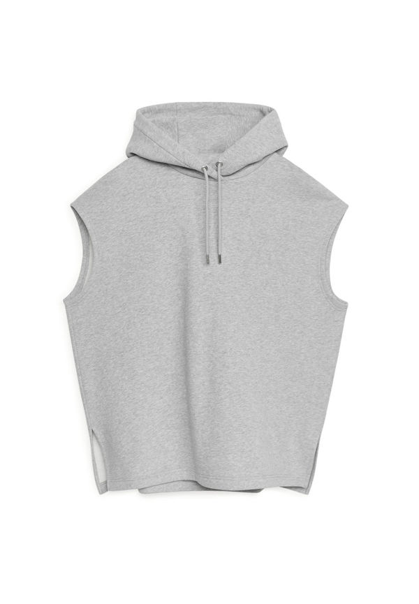 Hooded Sweatshirt Vest - Grey
