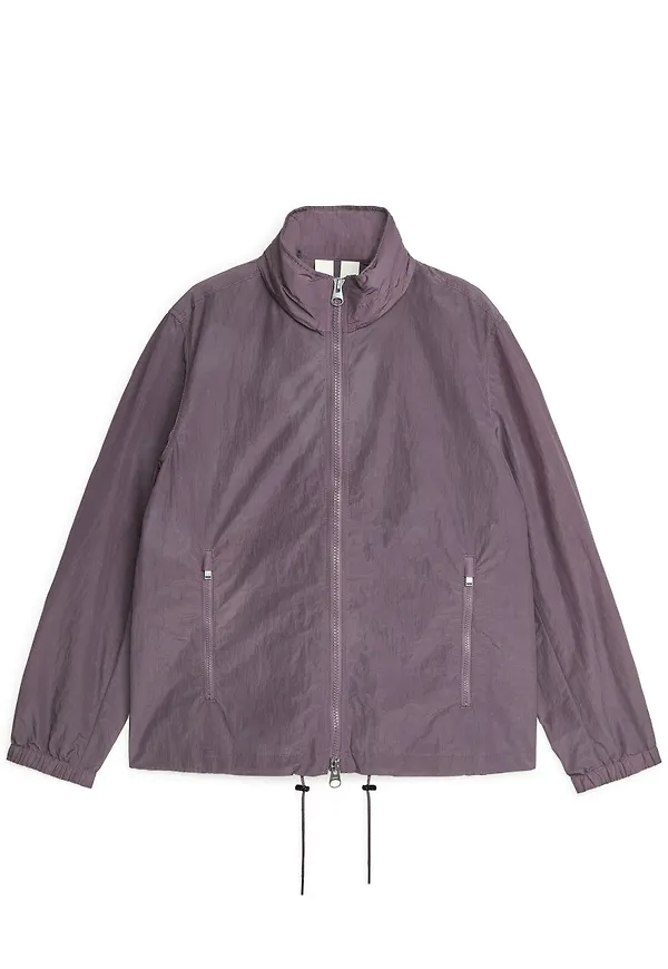 Hooded Windbreaker Jacket - Purple