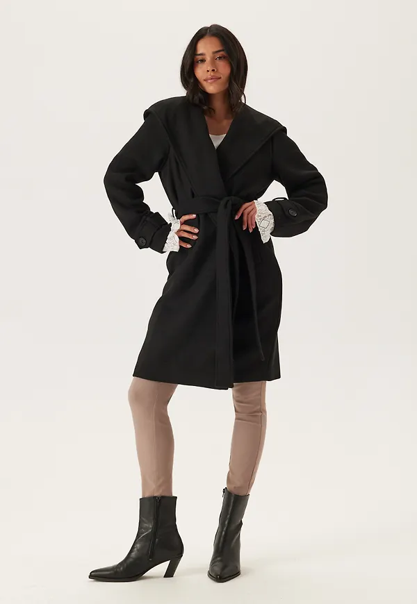 Hooded Wool Mix Coat