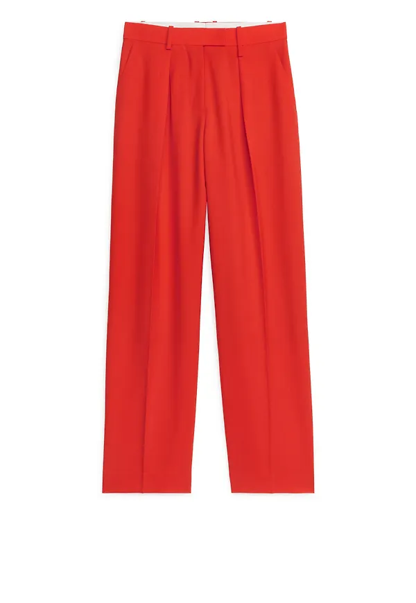 Hopsack Wool Trousers - Orange
