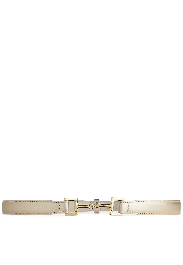 Horsebit Buckle Leather Belt - Brown