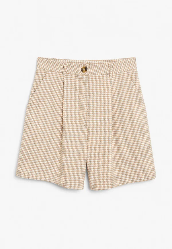 Houndstooth bermuda shorts - White