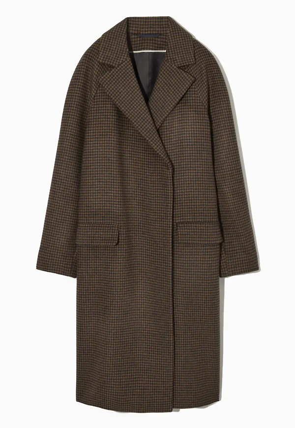 HOUNDSTOOTH WOOL-BLEND COAT