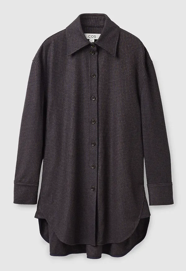 HOUNDSTOOTH WOOL OVERSIZED SHIRT