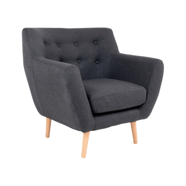 House Nordic - Karmstol Monte. Polyester med ben i naturfärg - Grå