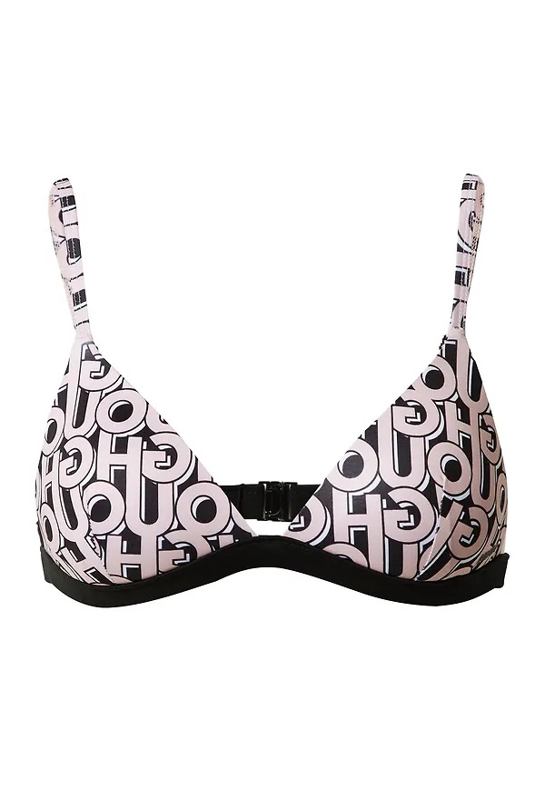 HUGO Bikiniöverdel 'New Retro' rosa / svart / vit