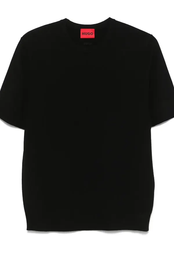 HUGO finstickad t-shirt - Svart