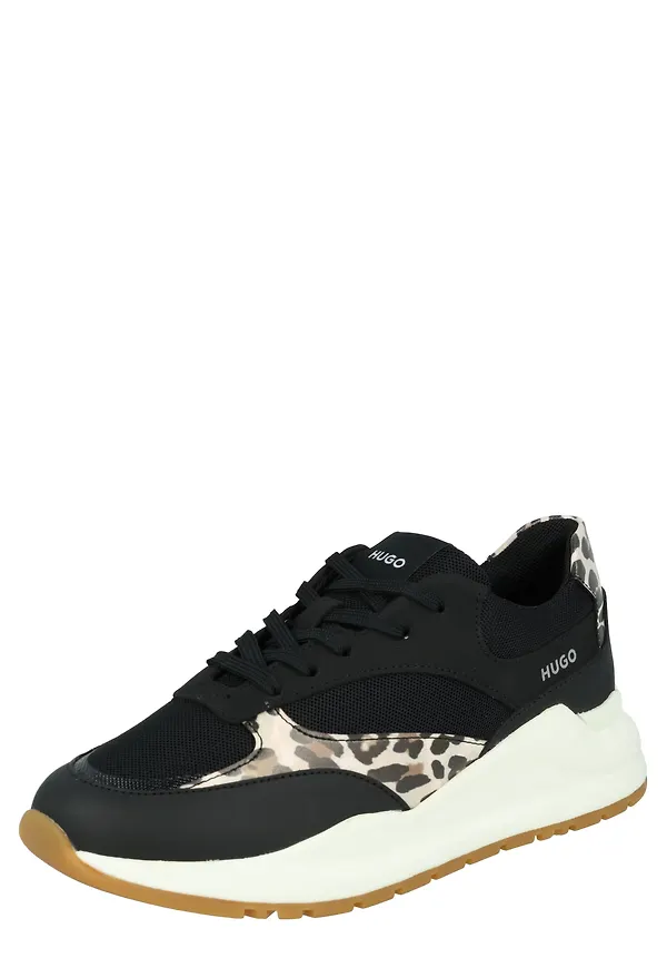 HUGO Låg sneaker 'Joyce' beige / brun / svart