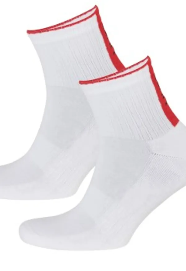 HUGO Strumpor 2P Rib Logo Ankle Sock Vit Strl 43/46