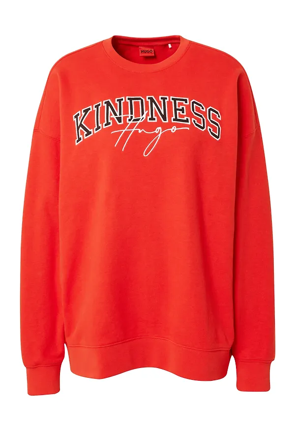 HUGO Sweatshirt 'Doccia' röd / svart / vit