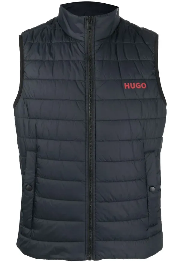 HUGO vadderad väst med logotyp - Blå