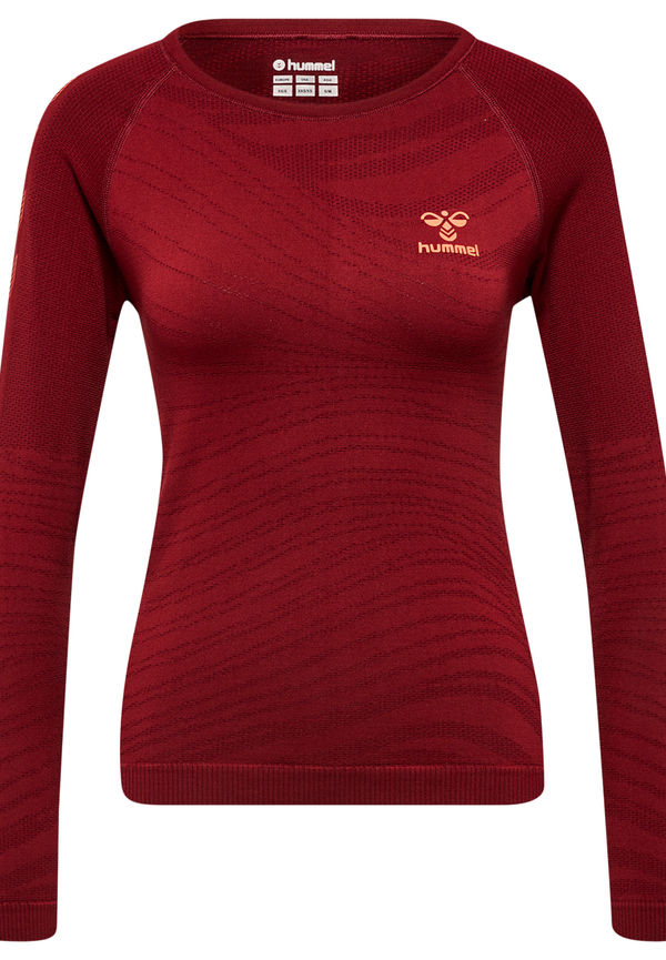 Hummel Hmlongrid Seamless L/s Wo, Träningströjor i storlek XS och färg Orange