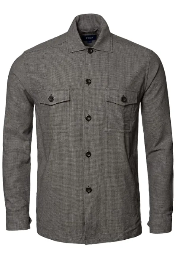 Hundtandsmönstrad Flanellöverskjorta Regular Fit