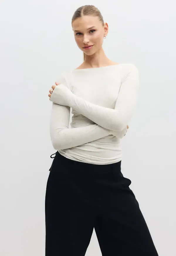 Hunkemöller - Grå - Top Ls Boatneck Intimates