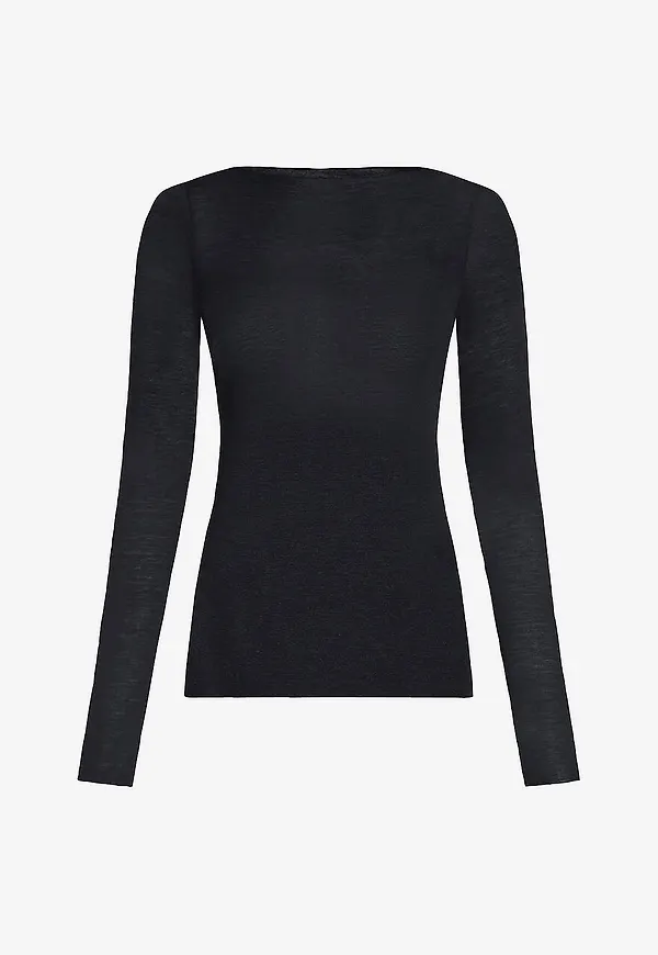 Hunkemöller - Pyjamastopp Top Ls Boatneck Intimates - Svart