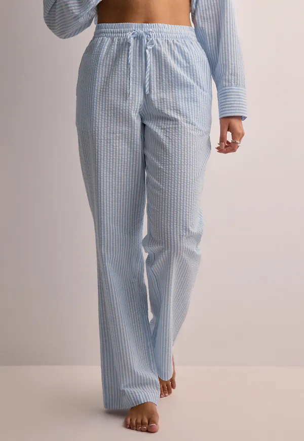 Hunkemöller - Blå - Pant Seersucker Stripe