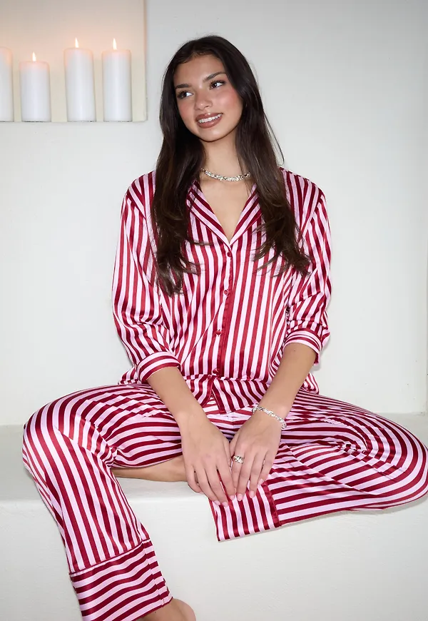 Hunkemöller - Rosa - Pj Ls Satin Print