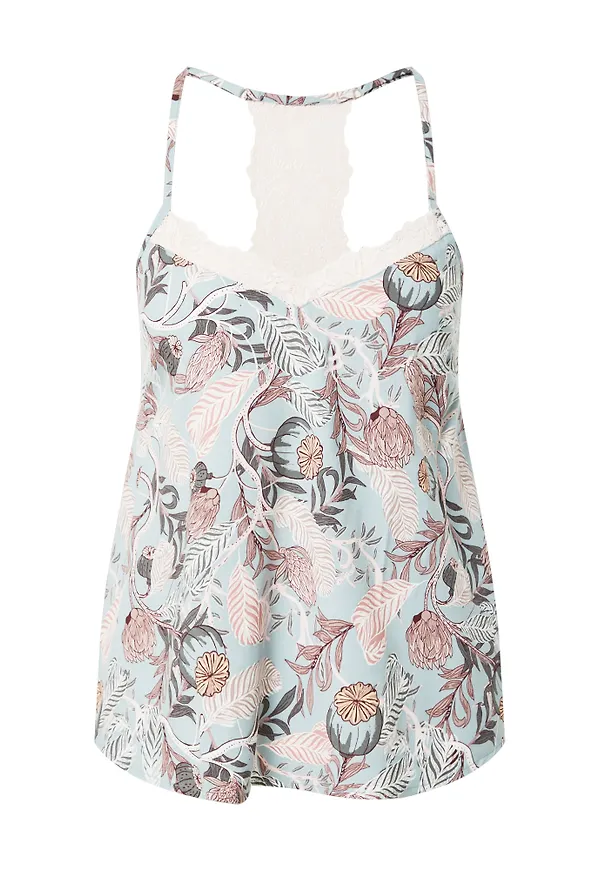 Hunkemöller Sovtröja 'Cami' pastellblå / grön / röd / vit