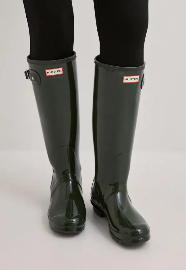 Hunter - Grön - Original Tall Gloss Boot
