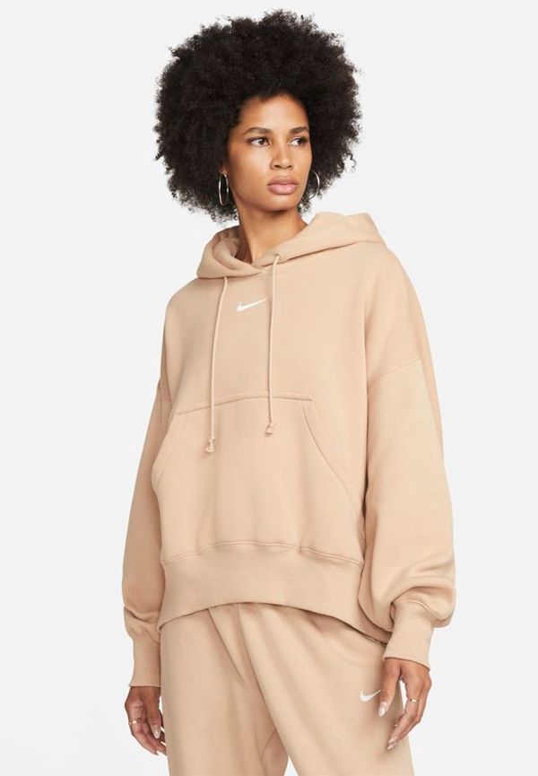 Huvtröja i extra oversize-modell Nike Sportswear Phoenix Fleece för kvinnor - Brun
