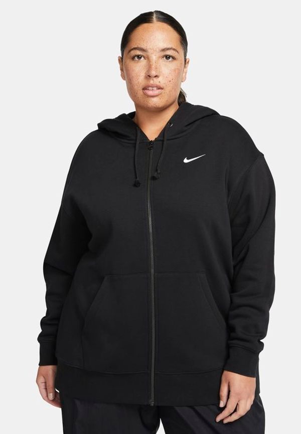 Huvtröja i fleece Nike Sportswear Essentials med hel dragkedja för kvinnor - Svart