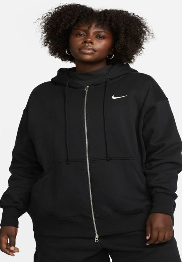 Huvtröja med hel dragkedja i oversize-modell Nike Sportswear Phoenix Fleece för kvinnor - Svart
