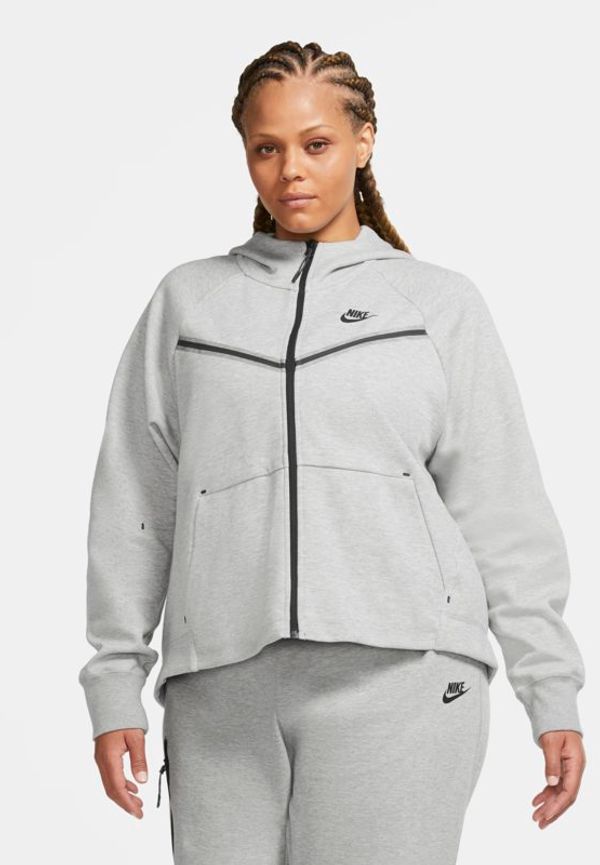 Huvtröja med hel dragkedja Nike Sportswear Tech Fleece Windrunner för kvinnor - Grå