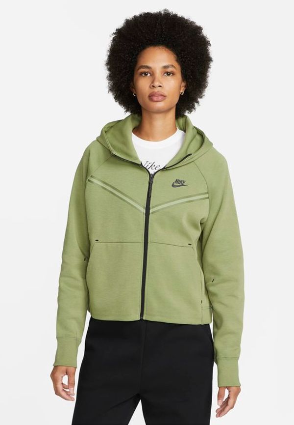 Huvtröja med hel dragkedja Nike Sportswear Tech Fleece Windrunner för kvinnor - Grön