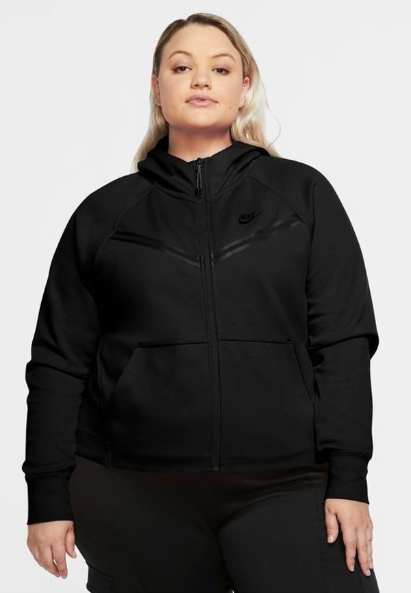 Huvtröja med hel dragkedja Nike Sportswear Tech Fleece Windrunner för kvinnor - Svart