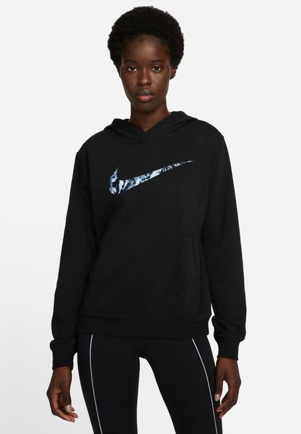 Huvtröja Nike Dri-FIT Get Fit med tryck för kvinnor - Svart