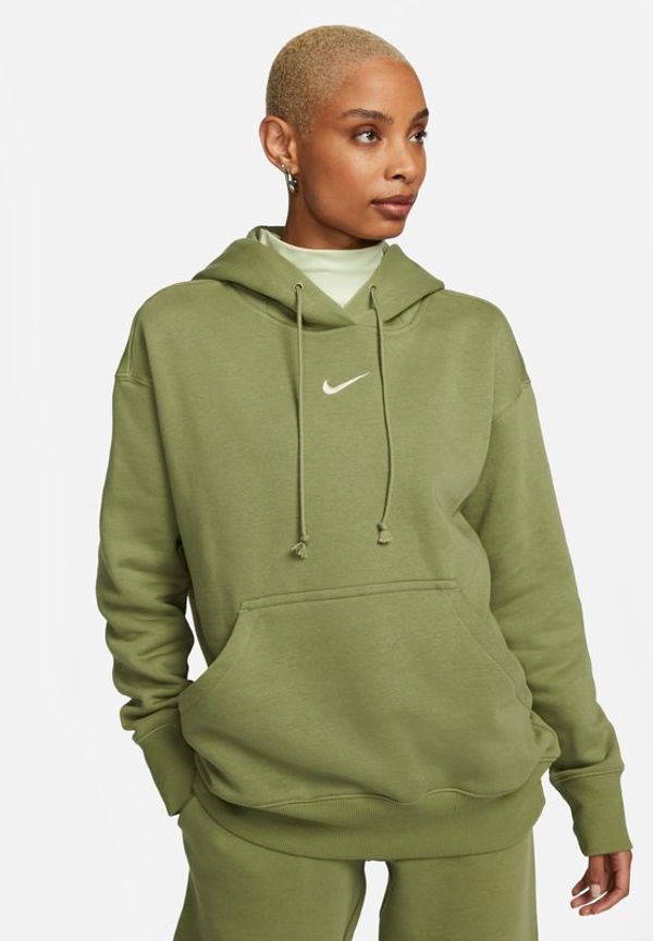 Huvtröja Nike Sportswear Phoenix Fleece i oversize-modell för kvinnor - Grön