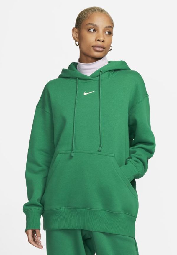 Huvtröja Nike Sportswear Phoenix Fleece i oversize-modell för kvinnor - Grön