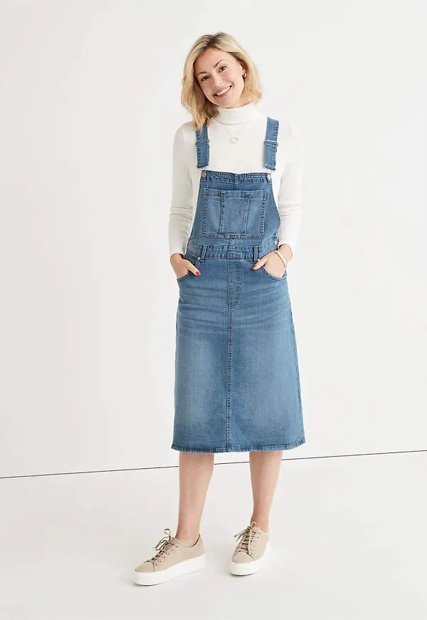 Hängselklänning i denim