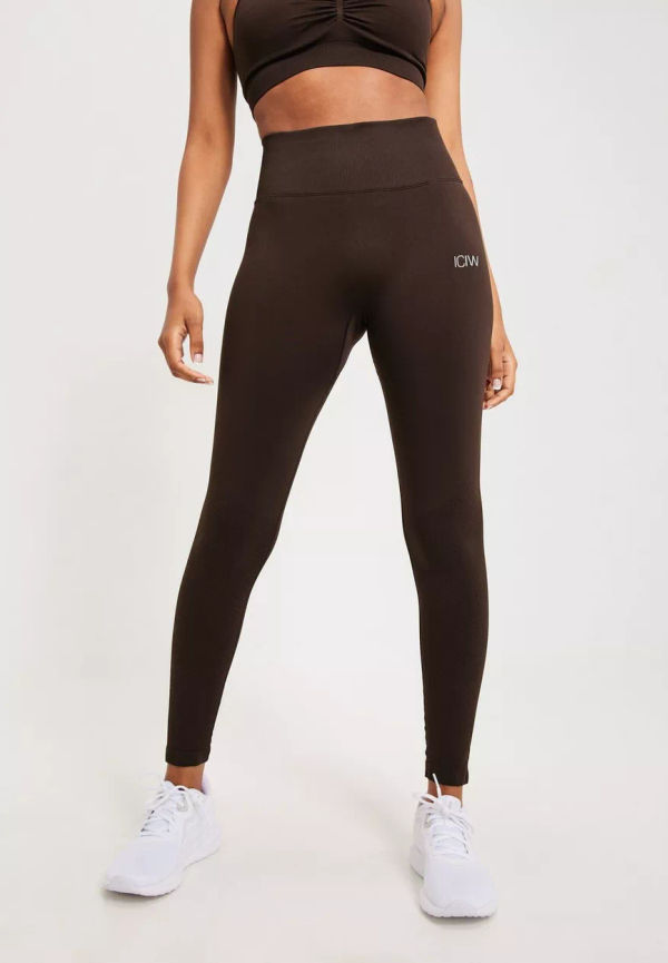 ICANIWILL - Träningstights - Dark Brown - Define Seamless Scrunch Tights - Träningskläder - Training Tights