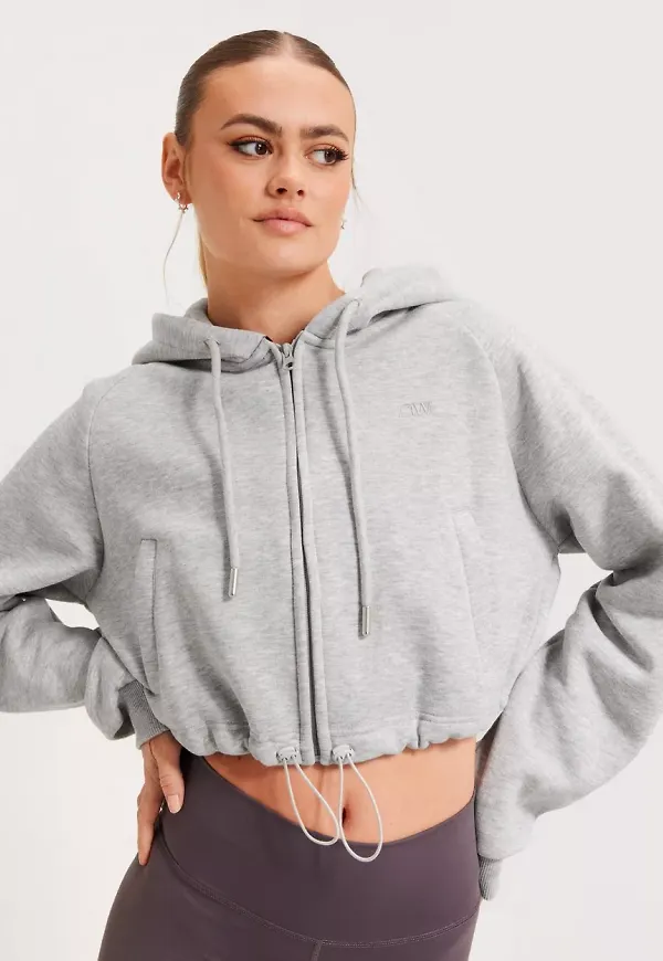ICANIWILL - Träningströjor - Light Grey Melange - Everyday Cropped Hoodie Wmn - Träningskläder - Training Tops
