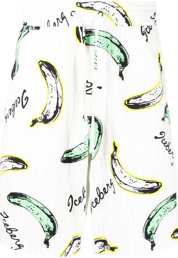 Iceberg bermudashorts med banantryck - Vit